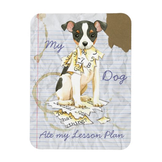 Magnet Flexible Mon Jouet Fox Terrier Ate mon plan de leçon (Vertical)