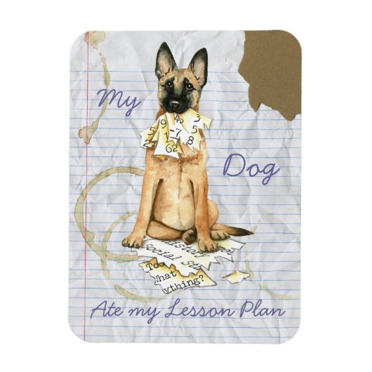 Magnet Flexible Mon Malinois Mange Mon Plan De Leçon (Vertical)