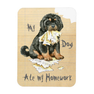 Magnet Flexible Mon Mastiff Tibétain A Mangé Mes Devoirs