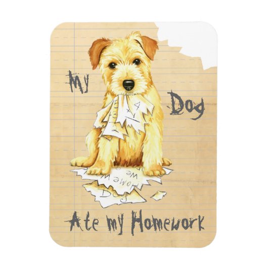 Magnet Flexible Mon Norfolk Terrier A Mangé Mes Devoirs (Vertical)