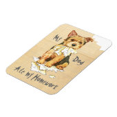 Magnet Flexible Mon Norwich Terrier a mangé mes devoirs (Côté Gauche)