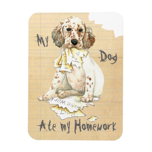 Magnet Flexible Mon Setter Anglais A Mangé Mes Devoirs (Vertical)