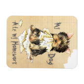 Magnet Flexible Mon Yorkie a mangé mes devoirs (Horizontal)