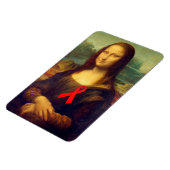 Magnet Flexible Mona Lisa Au Ruban Rouge (Côté Gauche)
