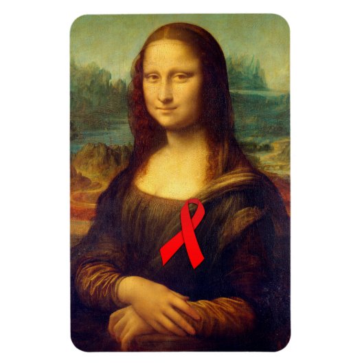 Magnet Flexible Mona Lisa Au Ruban Rouge (Vertical)