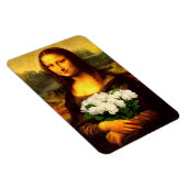 Magnet Flexible Mona Lisa avec bouquet de roses blanches (Côté Droit)