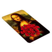 Magnet Flexible Mona Lisa avec bouquet de roses rouges (Côté Droit)