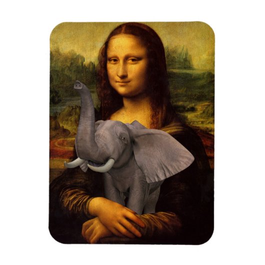 Magnet Flexible Mona Lisa avec éléphant (Vertical)