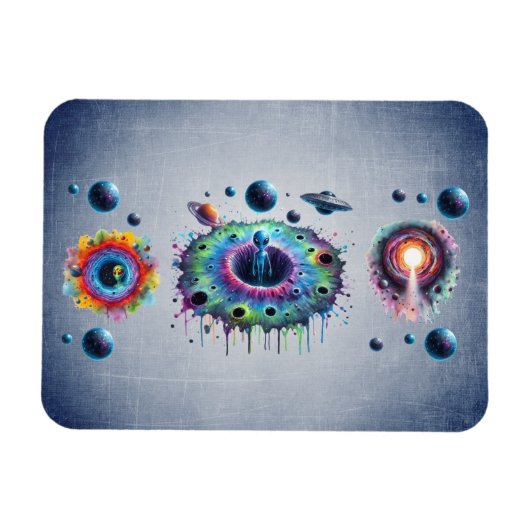 Magnet Flexible Monde extraterrestre cosmique (Horizontal)