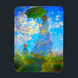 Magnet Flexible Monet Woman avec un parasol<br><div class="desc">Un aimant de portrait familial avec Camille,  épouse de Claude Monet,  tenant un parasol,  et son fils Jean,  se promenent dans un champ vert vif soufflé par le vent pendant une journée d’été. Un grand cadeau Monet pour les amateurs d'impressionnisme et d'art français.</div>