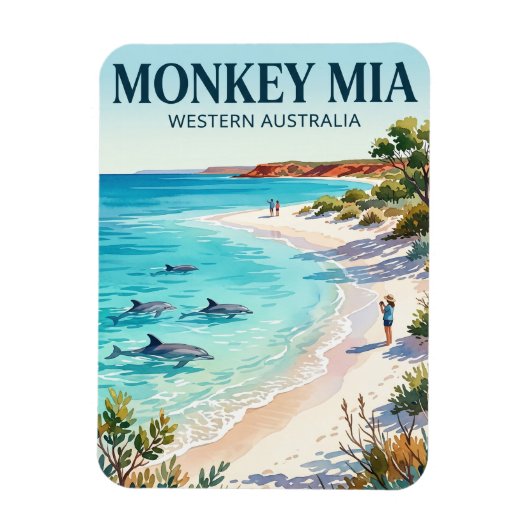 Magnet Flexible Monkey Mia Australie (Vertical)