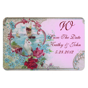 Magnet Flexible MONOGRAM ROMANTİCA, Enregistrer La Date