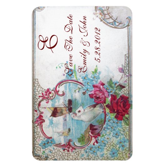 Magnet Flexible MONOGRAM ROMANTİCA, Enregistrer La Date (Vertical)