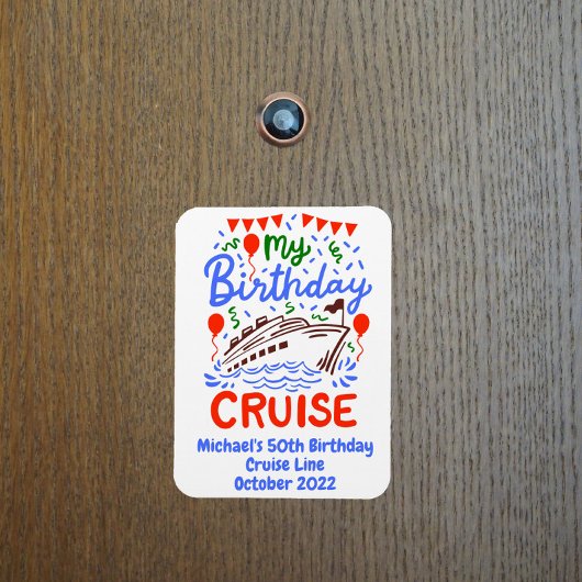 Magnet Flexible Monogramme de croisière d'anniversaire Porte Cabin