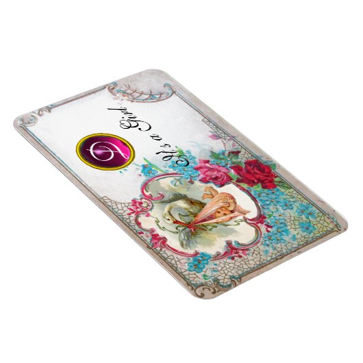 Magnet Flexible MONOGRAMME DE DOUCHE BÉBÉ EN STORK, blanc (Côté Droit)