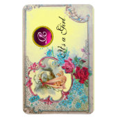 MAGNET FLEXIBLE MONOGRAMME DE DOUCHE POUR FILLES BÉBÉ EN STORK (Vertical)