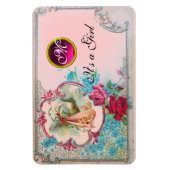 MAGNET FLEXIBLE MONOGRAMME DE DOUCHE POUR FILLES BÉBÉ EN STORK (Vertical)