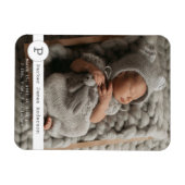 Magnet Flexible Monogramme de Faire-part de naissance photo modern (Horizontal)