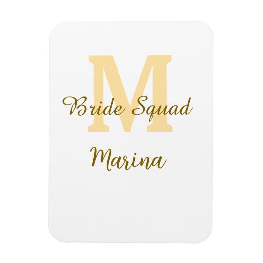 Magnet Flexible Monogramme de l'équipe de la mariée simple shower (Vertical)