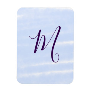 Magnet Flexible Monogramme de nom en aquarelle pastel violet rétro