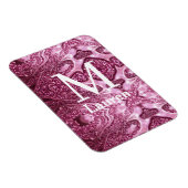 Magnet Flexible monogramme de nom girly abstrait métallisé rose (Côté Droit)