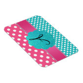 Magnet Flexible Monogramme diamants pois rose (Côté Droit)