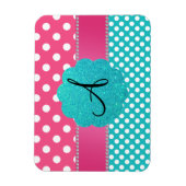 Magnet Flexible Monogramme diamants pois rose (Vertical)