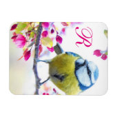 Magnet Flexible Monogramme d'oiseaux et de fleurs (Horizontal)