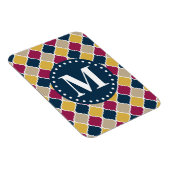 Magnet Flexible Monogramme en lattice marocain Fuchsia Navy (Côté Droit)