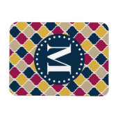 Magnet Flexible Monogramme en lattice marocain Fuchsia Navy (Horizontal)