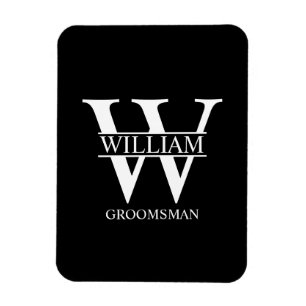 Magnet Flexible Monogramme et nom personnalisés des garçons d'honn