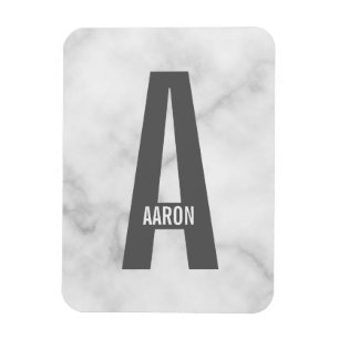 Magnet Flexible Monogramme et nom personnalisés gras modernes