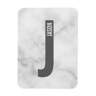 Magnet Flexible Monogramme et nom personnalisés gras modernes