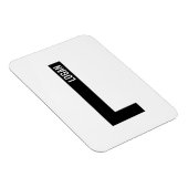 Magnet Flexible Monogramme et nom personnalisés gras modernes (Côté Droit)