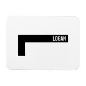 Magnet Flexible Monogramme et nom personnalisés gras modernes (Horizontal)