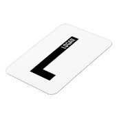 Magnet Flexible Monogramme et nom personnalisés gras modernes (Côté Gauche)