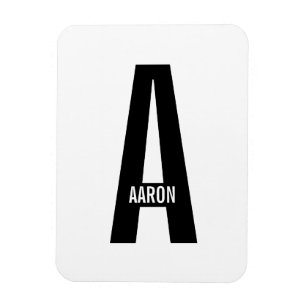Magnet Flexible Monogramme et nom personnalisés gras modernes