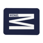 Magnet Flexible Monogramme et nom personnalisés modernes (Horizontal)
