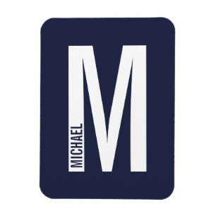 Magnet Flexible Monogramme et nom personnalisés modernes