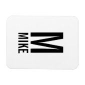 Magnet Flexible Monogramme et nom personnalisés modernes (Horizontal)