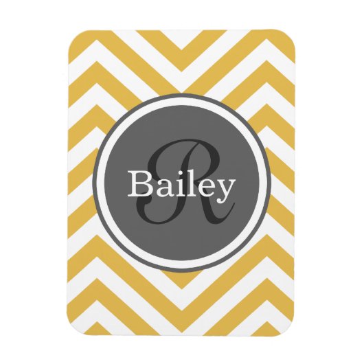 Magnet Flexible Monogramme jaune Chevron (Vertical)