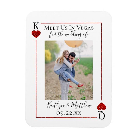 Magnet Flexible Monogramme Lecture Carte Mariage Photo Enregistrer (Vertical)