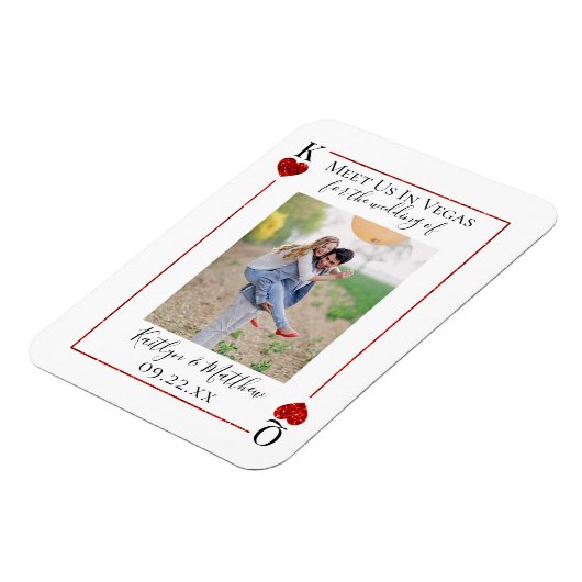 Magnet Flexible Monogramme Lecture Carte Mariage Photo Enregistrer (Côté Gauche)