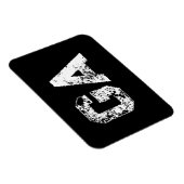 Magnet Flexible Monogramme Lettres Initiales Noir Blanc Simple (Côté Droit)