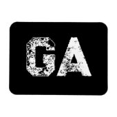 Magnet Flexible Monogramme Lettres Initiales Noir Blanc Simple (Horizontal)