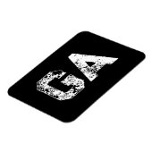 Magnet Flexible Monogramme Lettres Initiales Noir Blanc Simple (Côté Gauche)
