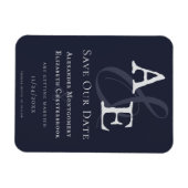 Magnet Flexible Monogramme minimaliste bleu marine Enregistrer la (Horizontal)