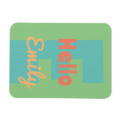 Magnet Flexible monogramme moderne menthe corail rose pêche (Horizontal)