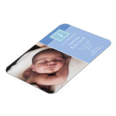 Magnet Flexible Monogramme moderne Photo Baby Boy Faire-part de na (Côté Gauche)