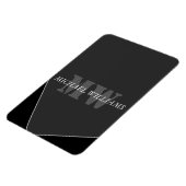 Magnet Flexible Monogramme noir gris artistique moderne (Côté Gauche)
